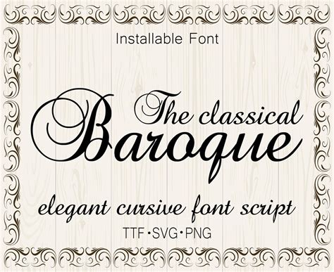 Baroque Font Ttf Svg Files Cursive Font Wedding Font Calligraphy Font ...