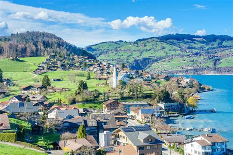 Brienz town on Lake Brienz by Interlaken, Switzerland 2010421 Stock ...