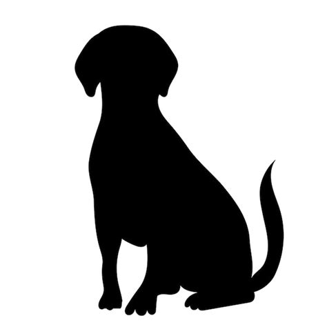 Premium Vector | Dog sitting silhouette on white background vector