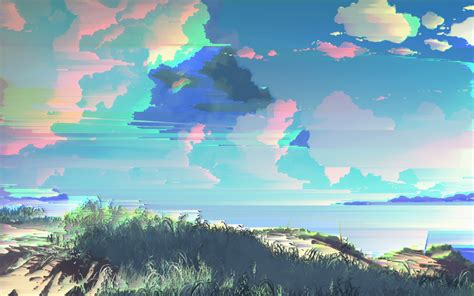 Pixel Art Clouds Background