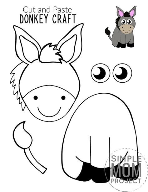 Cut and Paste Donkey Craft with Free Donkey Template | Farm animal ...