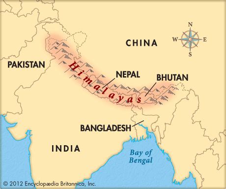 Himalayan Mountains Location On World Map - Topographic Map World