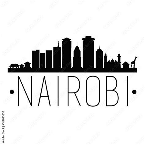 Nairobi Kenya. City Skyline. Silhouette City. Design Vector. Famous ...