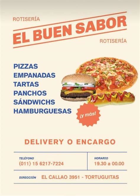 Menu at El buen sabor restaurant, Tortuguitas