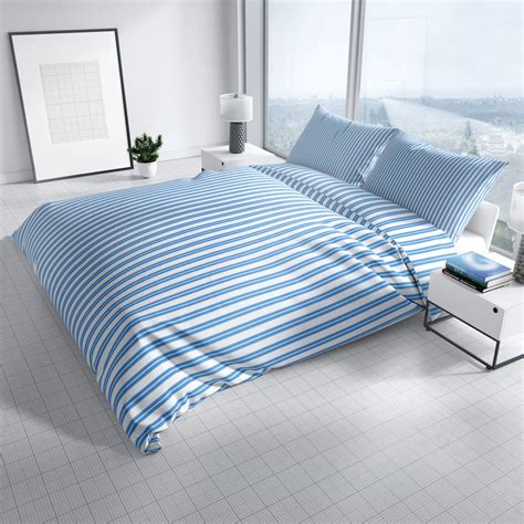 Blue Stripe design print 400TC 100% cotton bedsheets – Astara