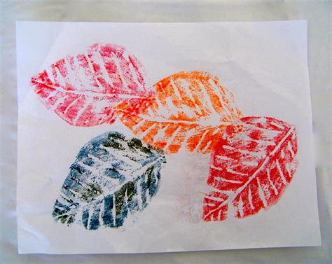 fall leaf printing using styrofoam plates and washable markers. They ...