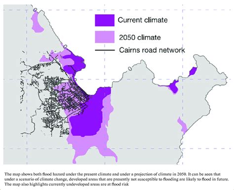 24: Flood hazard map for the area around Cairns, Australia | Download ...