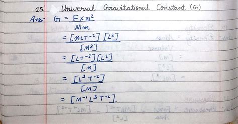 What is the dimensional formula of universal gravitational constant ...