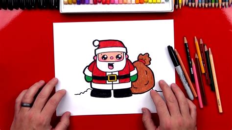 How To Draw Cartoon Santa Claus - Art For Kids Hub