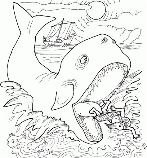 Free Printable Jonah and The Whale Coloring Pages For Kids