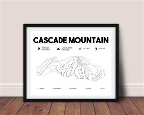 Cascade Mountain Printable Ski Map 16x20 Cascade Mountain - Etsy