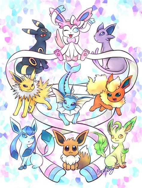 a group of different colored pokemons sitting on top of each other