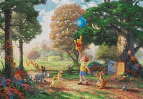 Kinkade Disney cross-stitch: Winnie the Pooh. Americana Artwork, Thomas ...