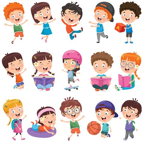 Collection Of Little Cartoon Children 2822949 Vector Art at Vecteezy