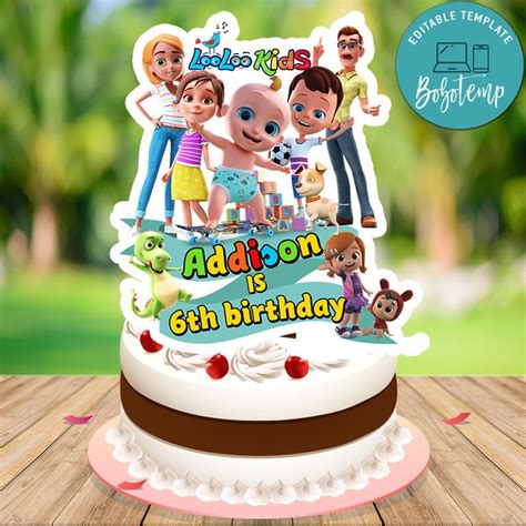 LooLoo Kids Birthday Cake Topper Template Printable | Bobotemp