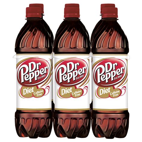 Diet Dr. Pepper Caffeine-Free Cherry Cola Soda Pop, 16.9 Fl Oz, 6 Pack ...