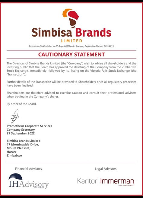 Simbisa Brands's board approves move to VFEX - Zimpricecheck