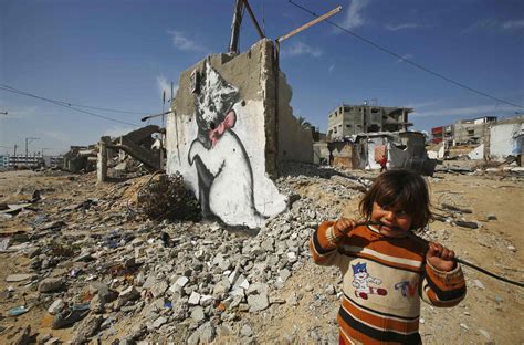 Graffiti artist Banksy highlights condition of people living in Gaza