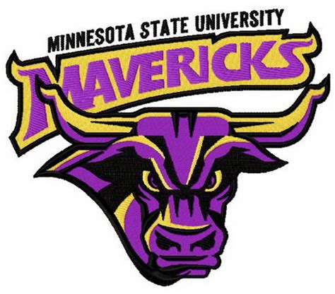 Minnesota State Mavericks logo embroidery design