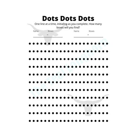 Printable Dots Game Printable Travel Dots Game Printable Dots Paper ...