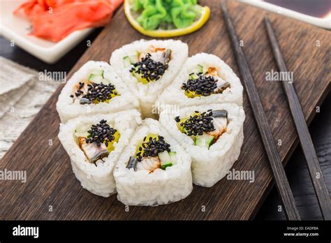 Flower made of sushi roll Stock Photo - Alamy