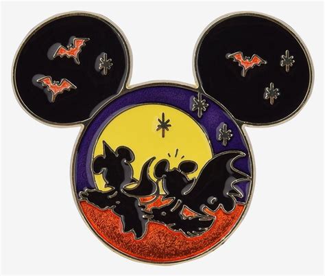 65366 - Mickey & Minnie Silhouette Bats Scenic - BoxLunch - Halloween ...