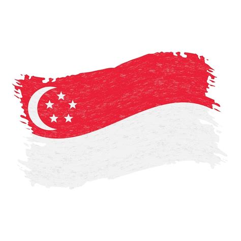 Premium Vector | Flag of singapore grunge abstract brush stroke ...