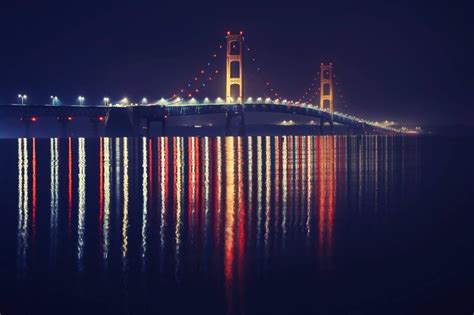 Mackinac Bridge lights | Mackinac bridge, Mackinaw bridge, Mackinac