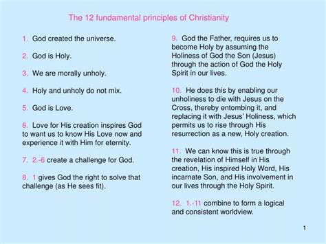 PPT - The 12 fundamental principles of Christianity PowerPoint ...