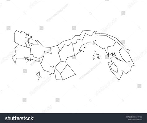 Panama Outline Map Detailed Isolated Vector Stock Vector (Royalty Free ...