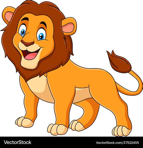 Cute lion cartoon animal Royalty Free Vector Image