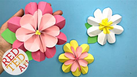 Easy Paper Flower DIY - 3D Spring Flowers DIY - Making Paper Flowers ...