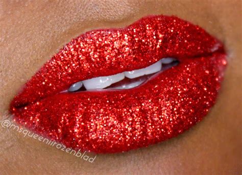 Queenii Rozenblad : Ruby Woo Red Glitter lips and video tutorial below!