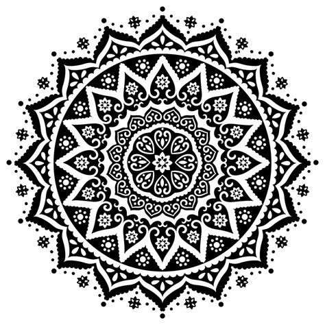 Black & White Indian Lace Ornament Design