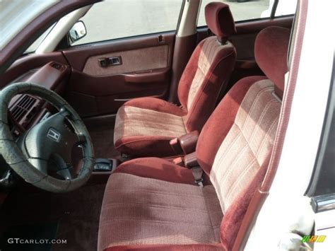 Red Interior 1990 Honda Civic EX Sedan Photo #67695196 | GTCarLot.com