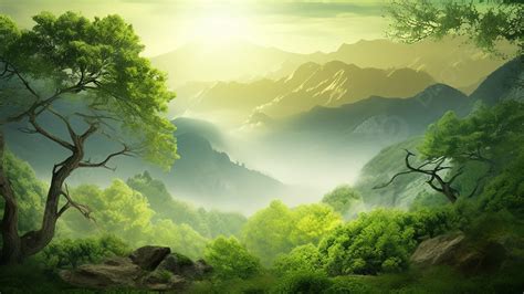 Nature Forest Sun Ecology Background, Green, Trees, Irrigation ...