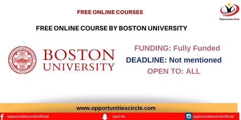 Free Online Courses By Boston University - Opportunities Circle