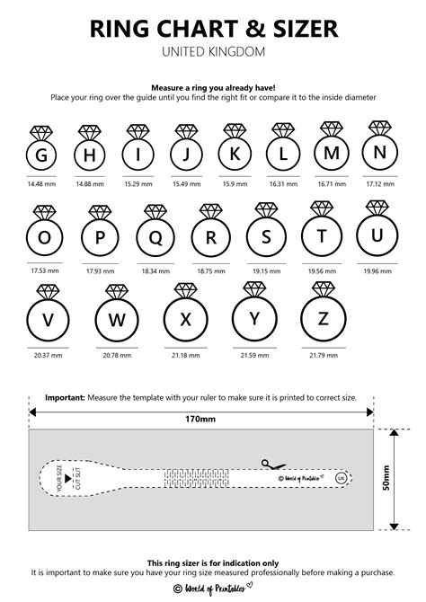 Printable Ring Size Chart - Find Your Ring Size Easy - World of Printables