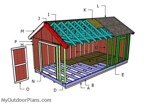 12x24 Gable Shed Roof Plans | MyOutdoorPlans | Free Woodworking Plans ...