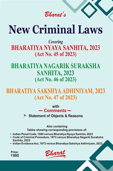 Grab the 1st Edn. of New Criminal Laws Book by Bharat at 37% Off