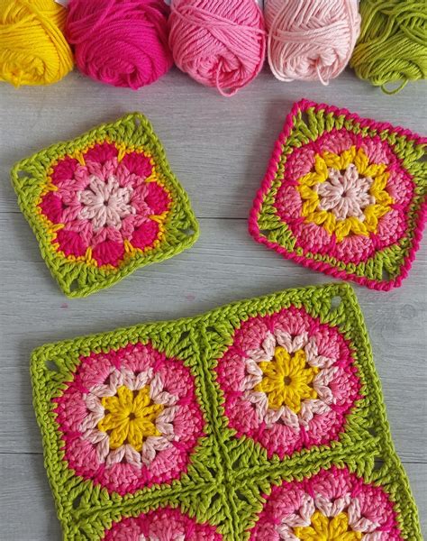 Crochet African Flower Granny Square (Free Pattern) - Annie Design Crochet