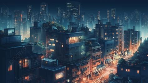 Night City Street Illustration Background, Night, City Street, City ...