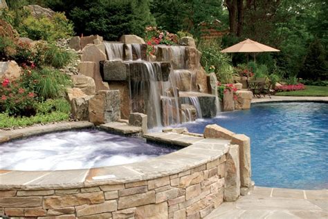 Stone Waterfalls and Vanishing-Edge Pool - Landscaping Network