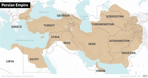 Persian Empire Map Modern Countries