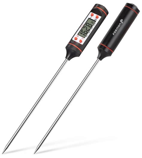 Fosmon [2 PACK] Digital Cooking Thermometer Instant Read with Long ...