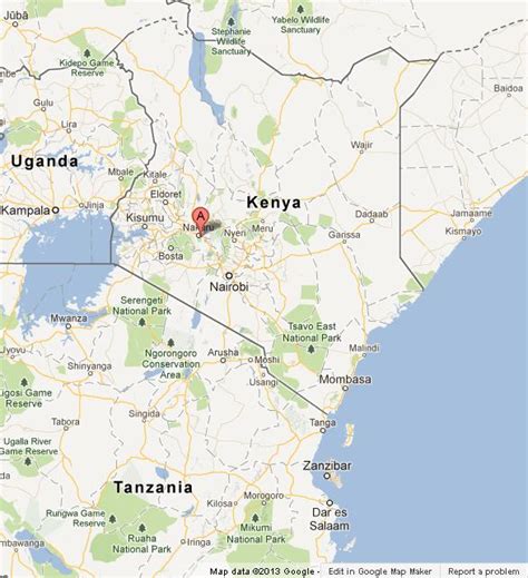 Lake Nakuru on Map of Kenya