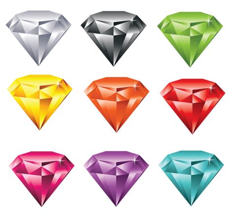 Multi color diamonds set | Diamond picture, Diamond drawing, Clip art