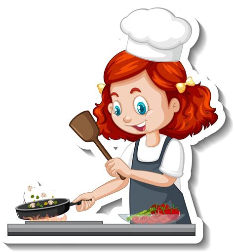 Girl Cooking Clipart Cartoon Character Free Vector Rawpixel | The Best ...