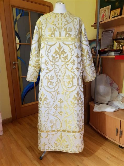 Altar server robes. White Gold metallic brocade. Server | Etsy