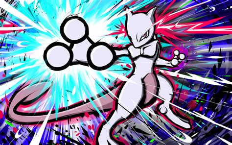 Download Caption: The Majestic Shiny Mewtwo Comic Art Wallpaper ...